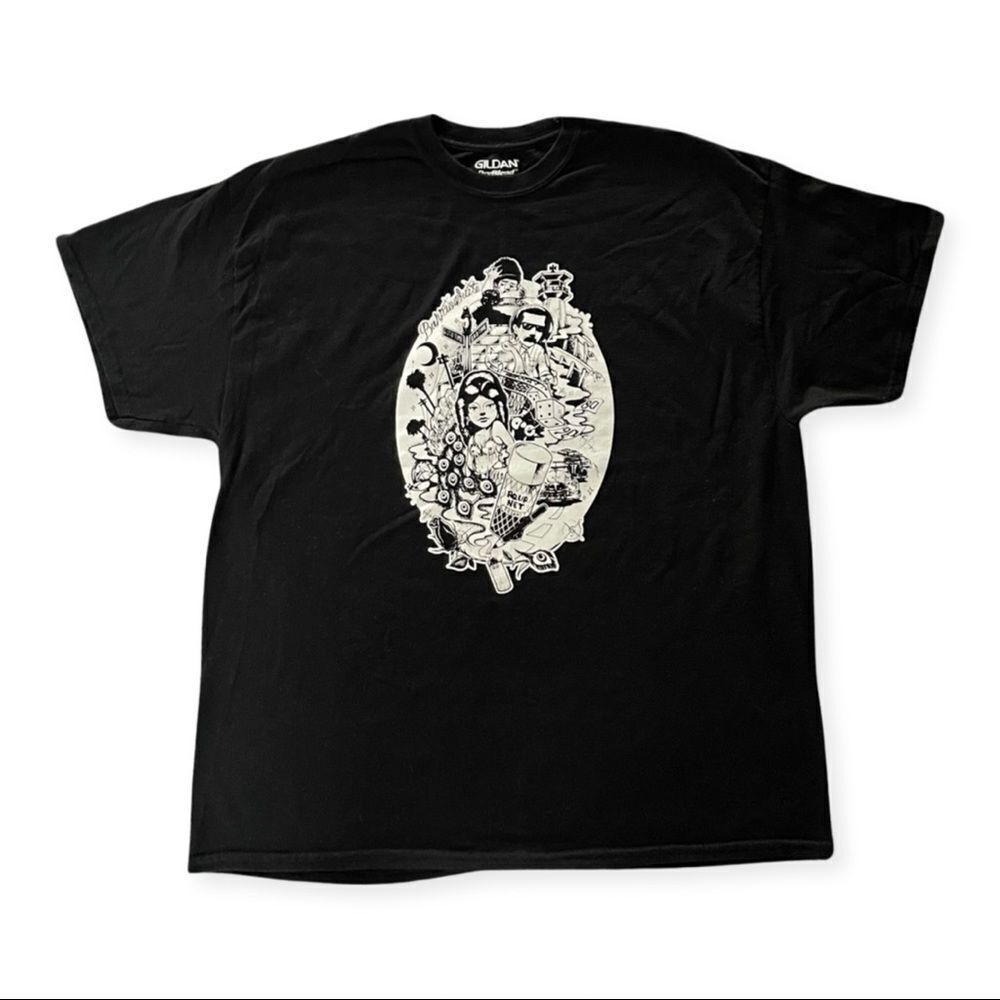 Barrio Suite Lowrider Culture Collage Graphic T-Shirt Black XL